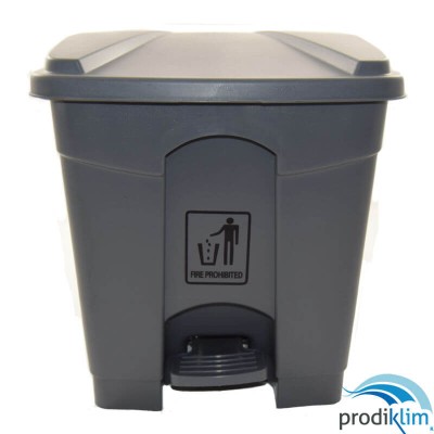 PAPELERA PEDAL PVC GRIS 60L