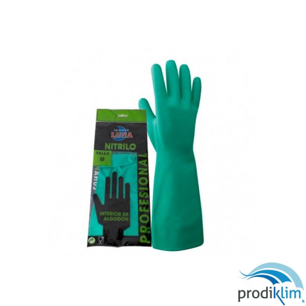 GUANTE NITRILO VERDE FLOCADO LUNA T/EXTR