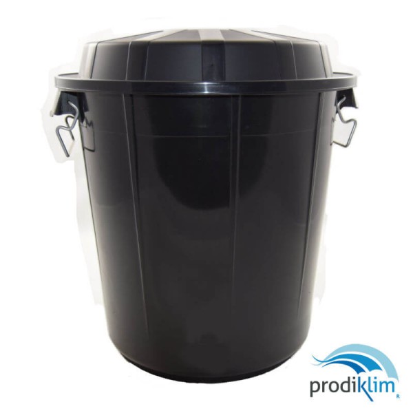 CUBO CON TAPA 95L NEGRO