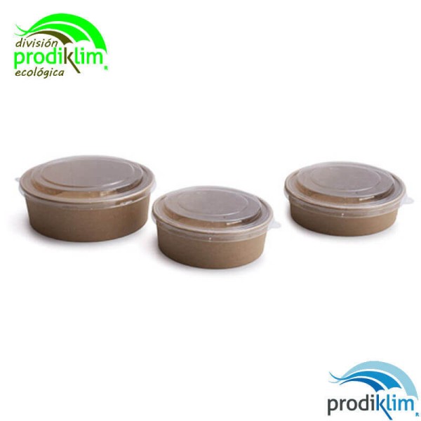 ENSALADERA CARTON CON TAPA KRAFT 500ML (25UD)
