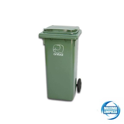 CONTENEDOR VERDE 120L C/RUEDAS Y PEDAL JD