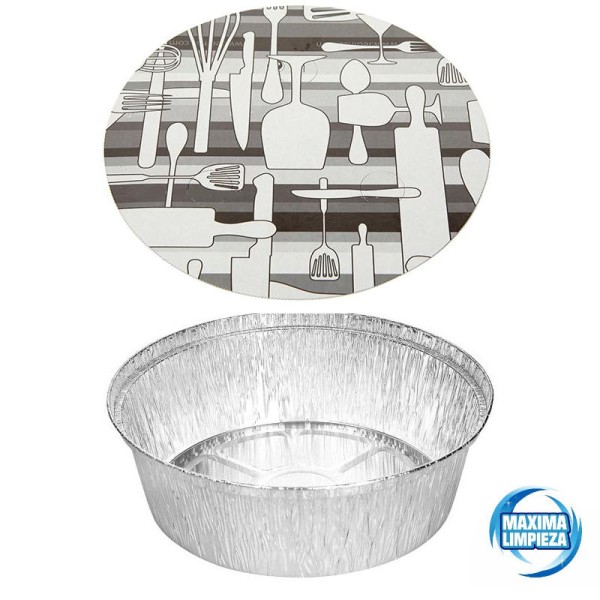 ENVASE ALUMINIO+TAPA B-1420 (POLLO) (100UDS)