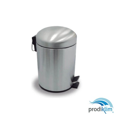 PAPELERA PEDAL ACERO INOX 5L C/CUBO