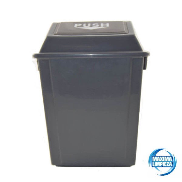 PAPELERA PVC GRIS TAPA BASCULANTE 60L