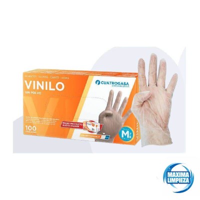GUANTE VINILO SIN POLVO T/M (100UDS)