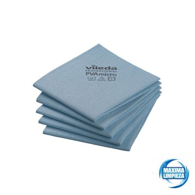 Bayeta Pvamicro Azul 35X38CM Vileda (5UDS) | Máxima Limpieza