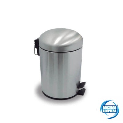 PAPELERA PEDAL ACERO INOX 5L C/CUBO