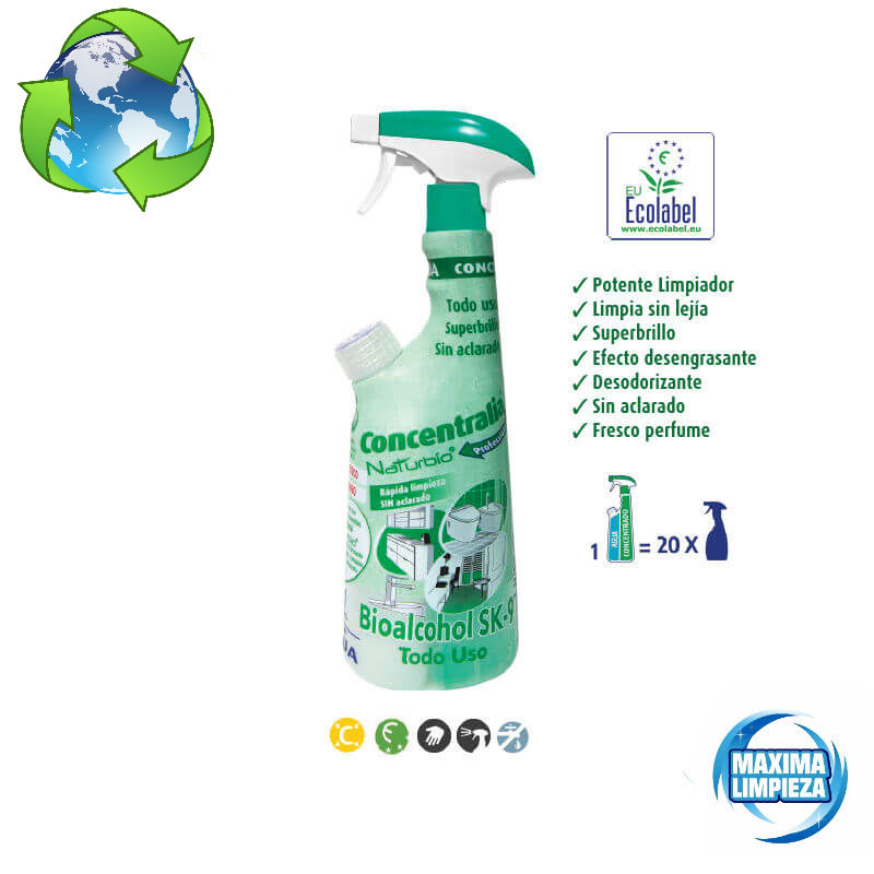 Bioalcohol concentrado Naturbio SK9 425ML - Máxima limpieza - Productos de  Limpieza Industrial